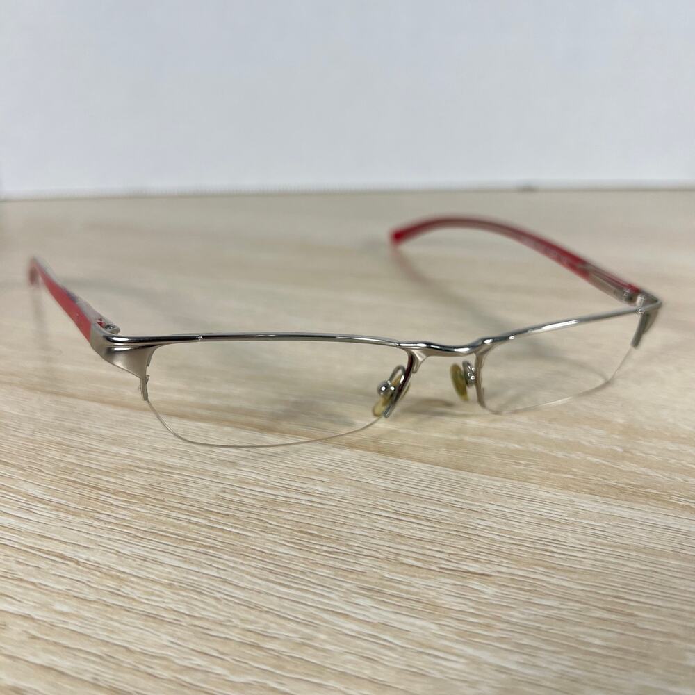 Ray-Ban RB6066 2541 Eyeglasses Red Half Rim Frames Only 52-17-140